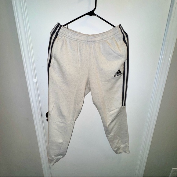 Adidas Cream and Grey Tiro Joggers Size Medium - Picture 1 of 3